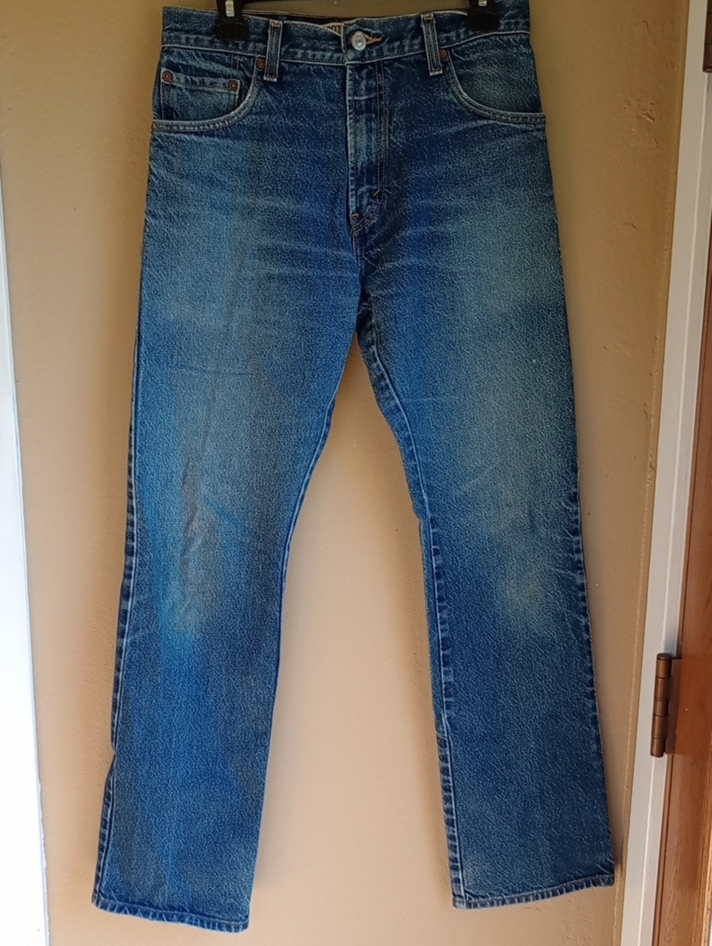 Levis 517 Boot Cut Red Tab Natural Distressed Rustic. Western Jeans Size 30W 32L